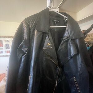 Women’s black leather jacket